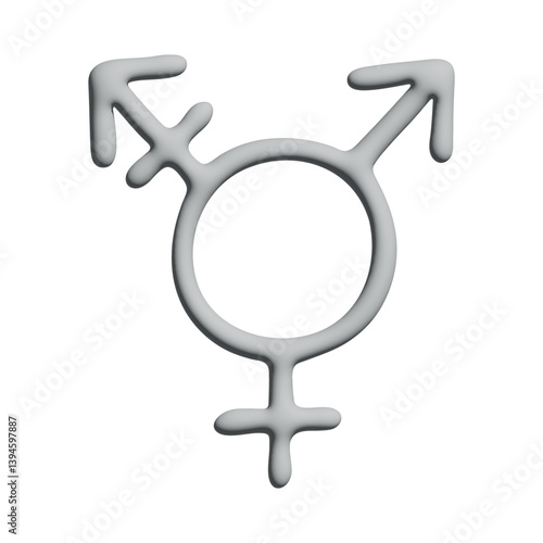 3d transgender gender identity icon Symbol used to represent sex and gender