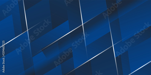 Abstract view of elegant blue lines on dark background with lighting and glitter effects. Vector illustration