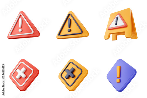 Free Download 3d caution sign alert warning safety security icon set bundle - GFXLoad