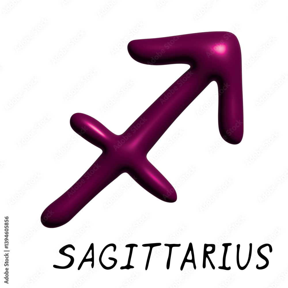 Obraz premium 3d sagittarius zodiac sign Esoteric symbol Astrology clipart Element for design
