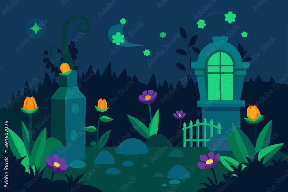 night landscape with a castle