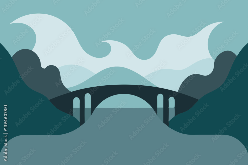 mountain landscape vector illustration