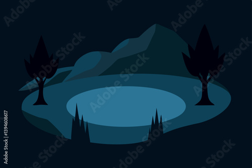 Obraz na płótnie vector illustration of a night landscape w salonie