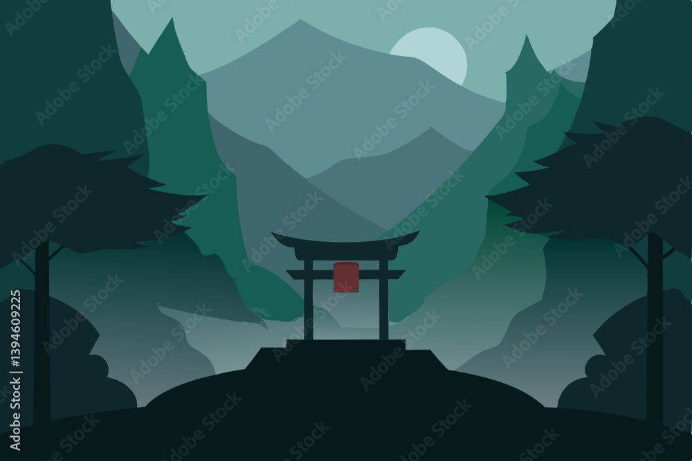 vector illustration of a mountain landscape with mountain