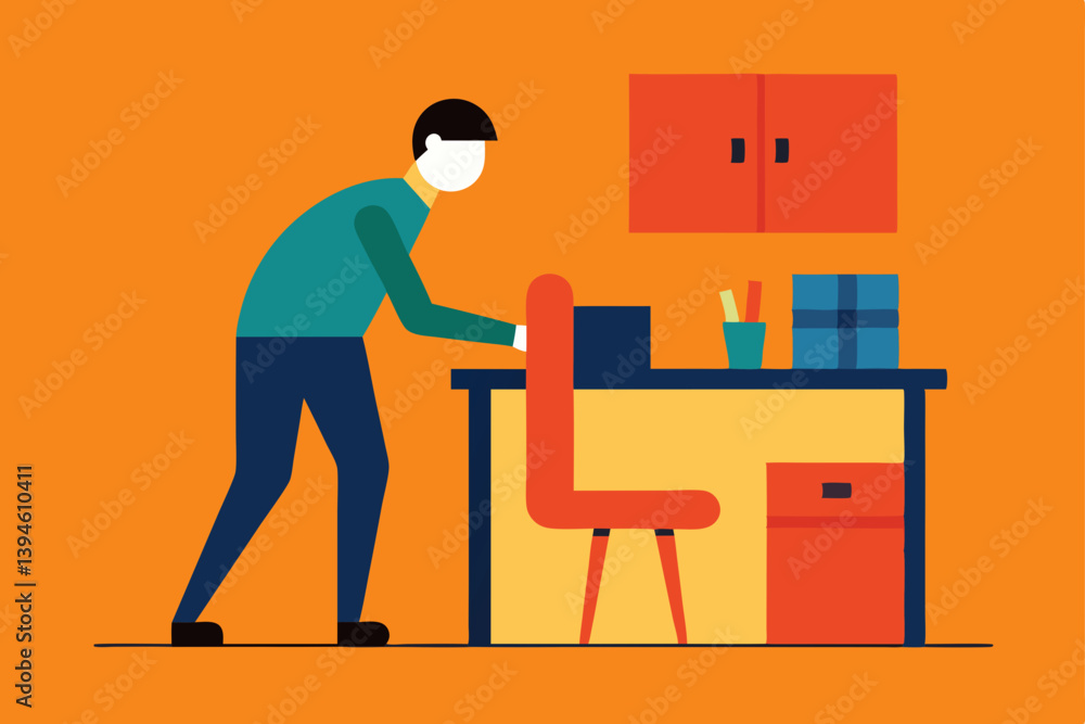 illustration of a man sitting in a cafe