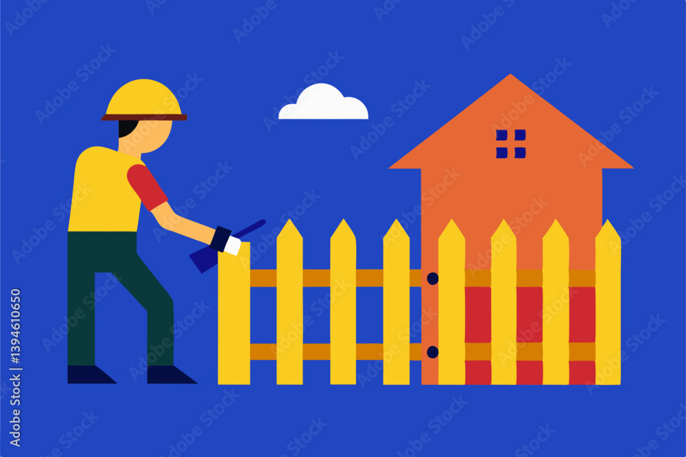man with a house