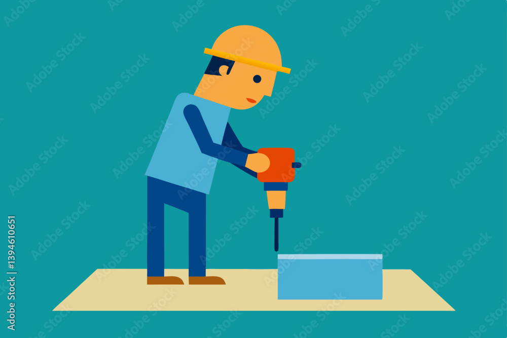 vector illustration of a construction worker