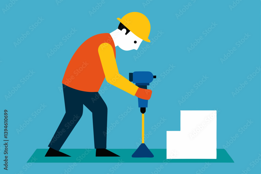 construction worker with shovel