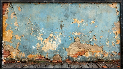 A vintage wooden floor with faded, antique textures beneath a black frame. HD 8K wallpaper Photographic Image
