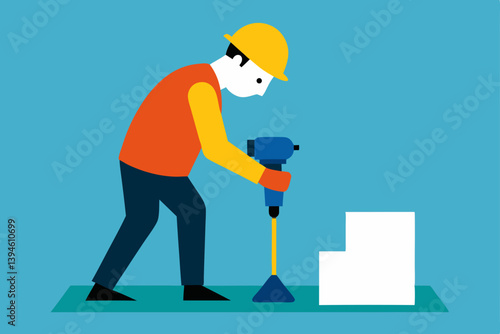 Obraz na płótnie construction worker with shovel w salonie