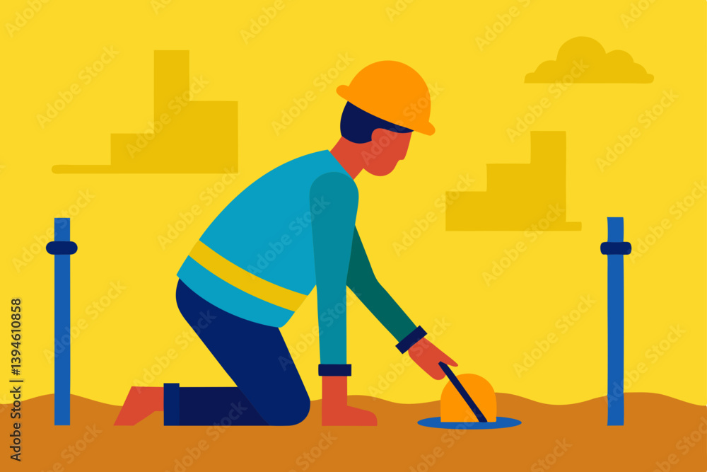 construction worker with a shovel