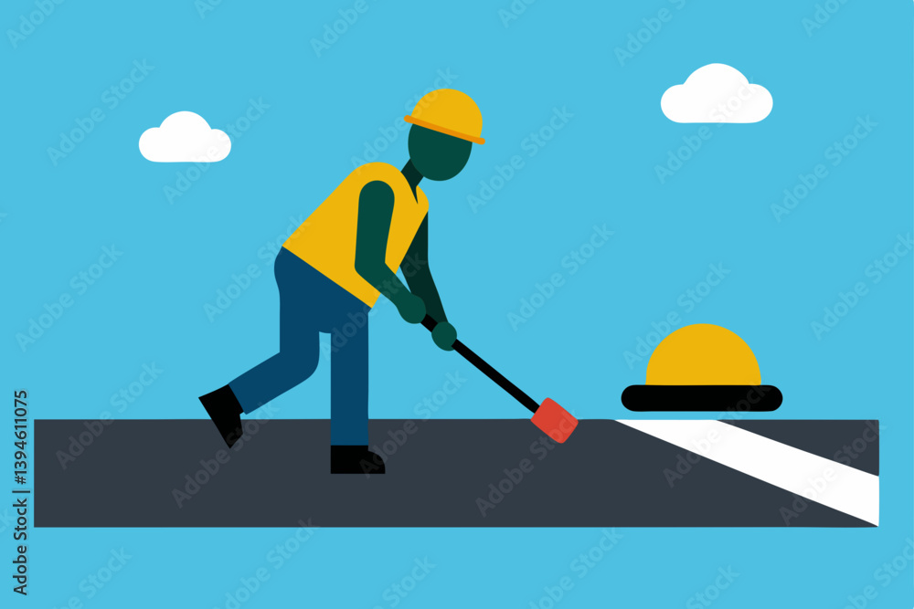 construction worker with shovel