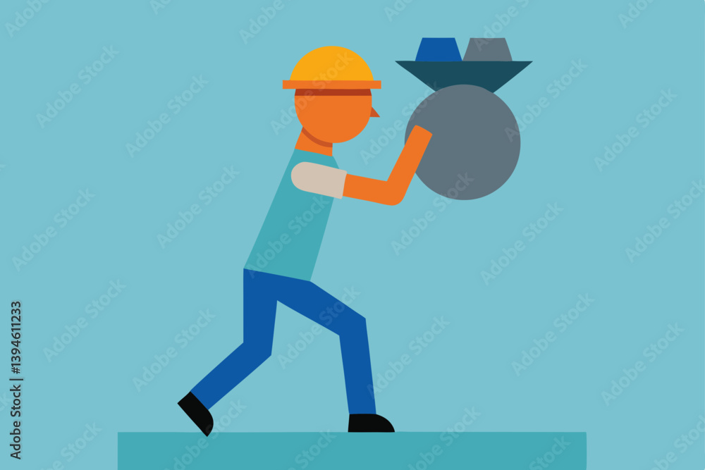 cartoon character of man with a suitcase