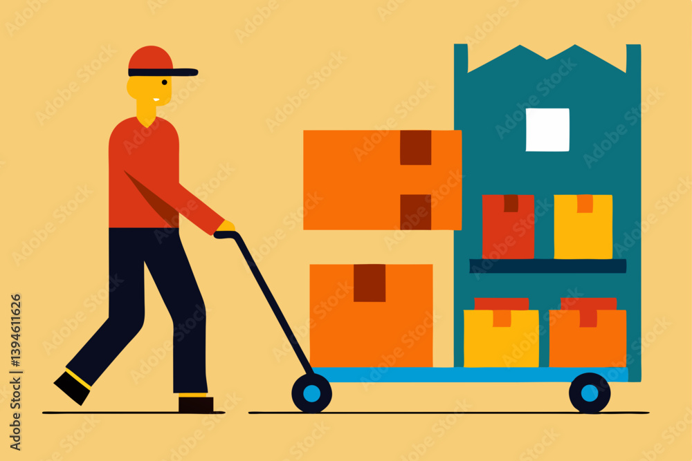 delivery man with boxes
