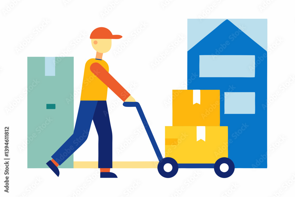 delivery man delivering boxes