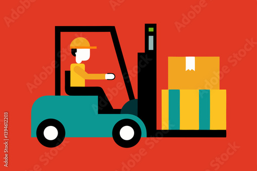 Obraz na płótnie forklift truck and forklift w salonie