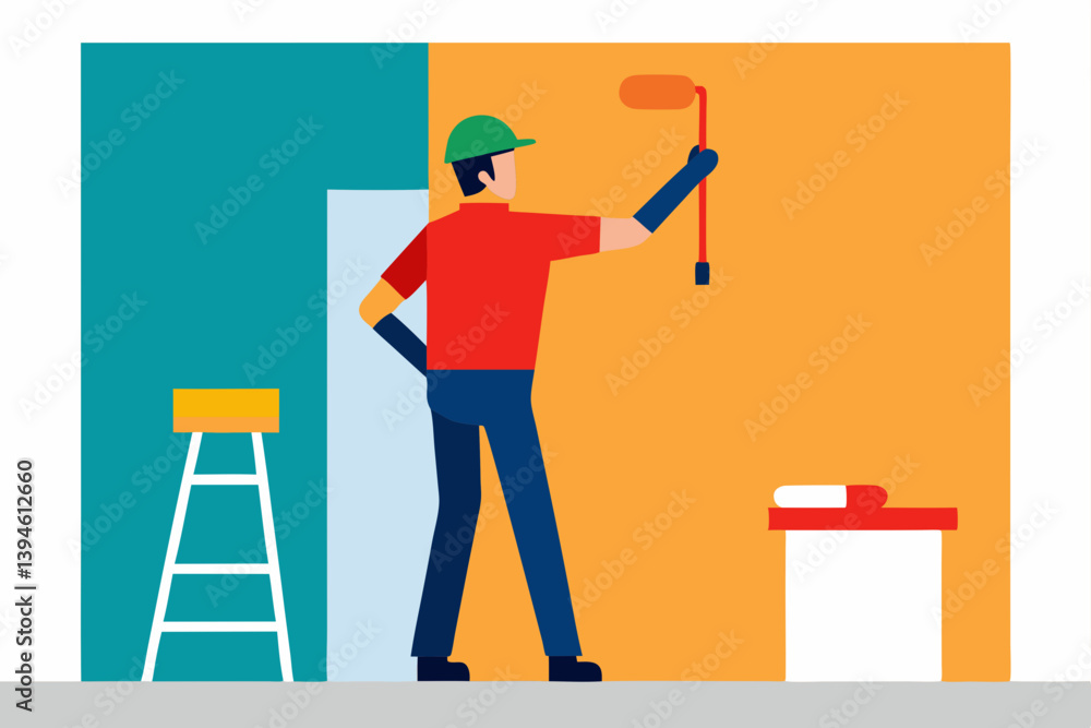 painter painting wall