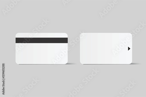 3D Realistic plastic hotel apartment keycard and pocket Folder, open leaflet, bifold mockup isolated on background. Blank template for hotel key card, credit card, notecards, postcard, invitation
