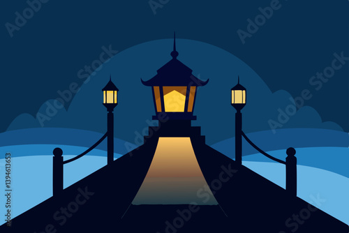 Obraz na płótnie lighthouse in the night w salonie