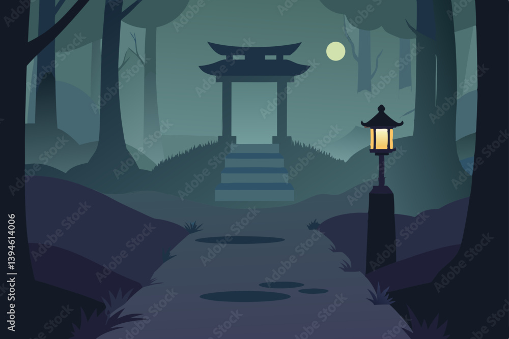 halloween night scene