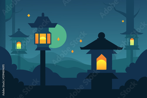 halloween background with house and pumpkin