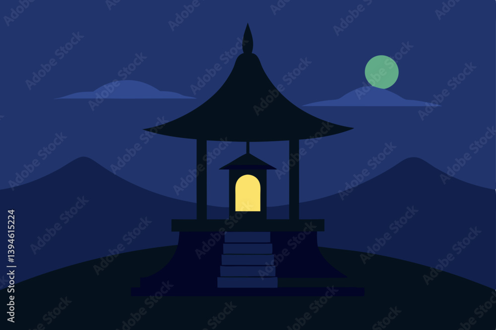 vector illustration of a temple