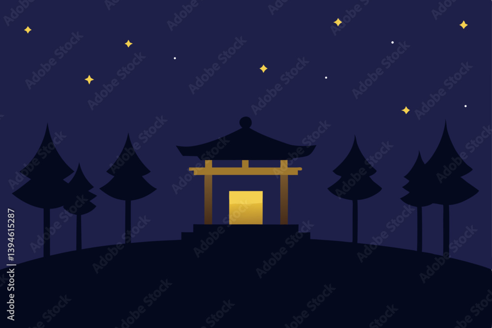 temple in the night