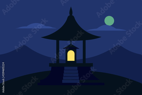 Obraz na płótnie vector illustration of a temple w salonie