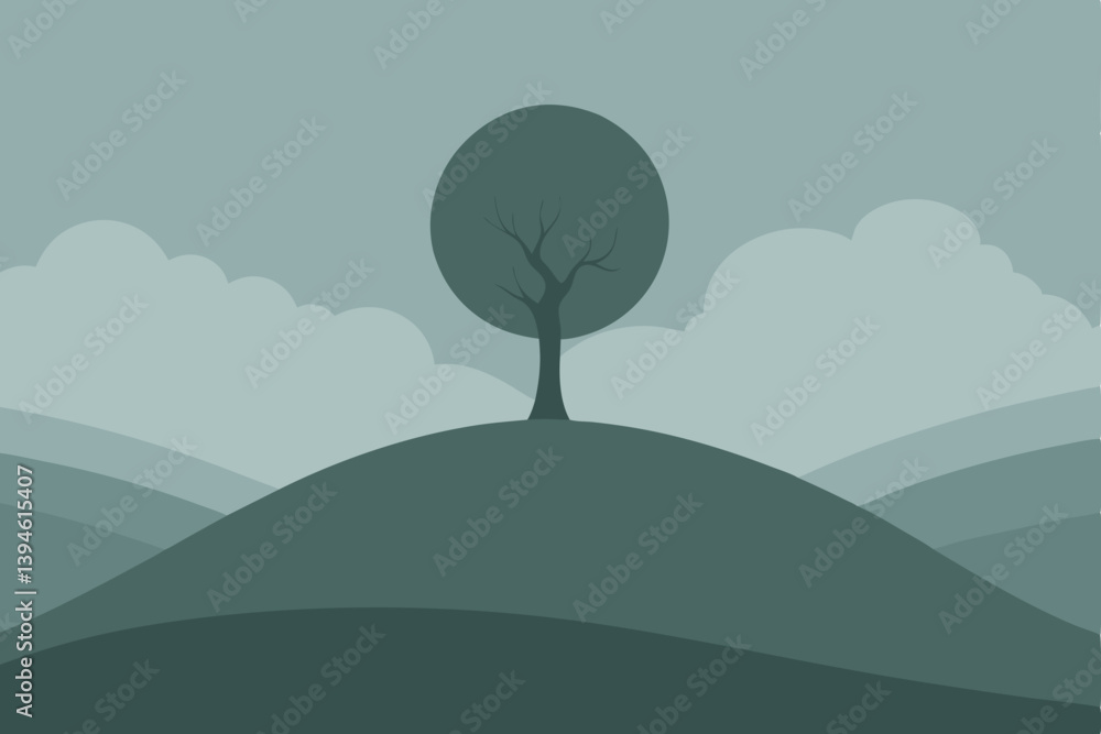 vector illustration of a mountain landscape