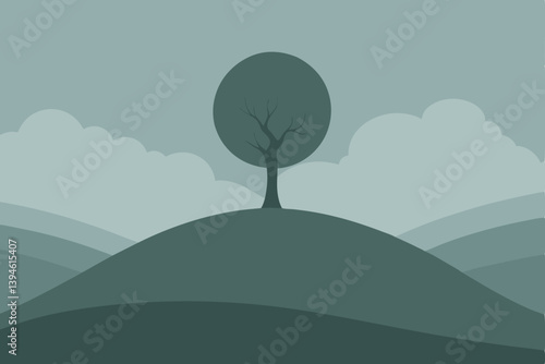 Obraz na płótnie vector illustration of a mountain landscape w salonie