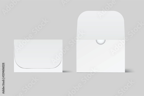 3D Realistic envelope mockup isolated on background. Blank template for presentation invitation, gift card, business card, credit card, gift voucher, note card or message, post mail, business document