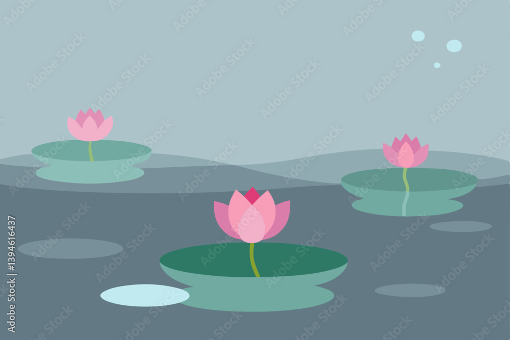 pink water lilies