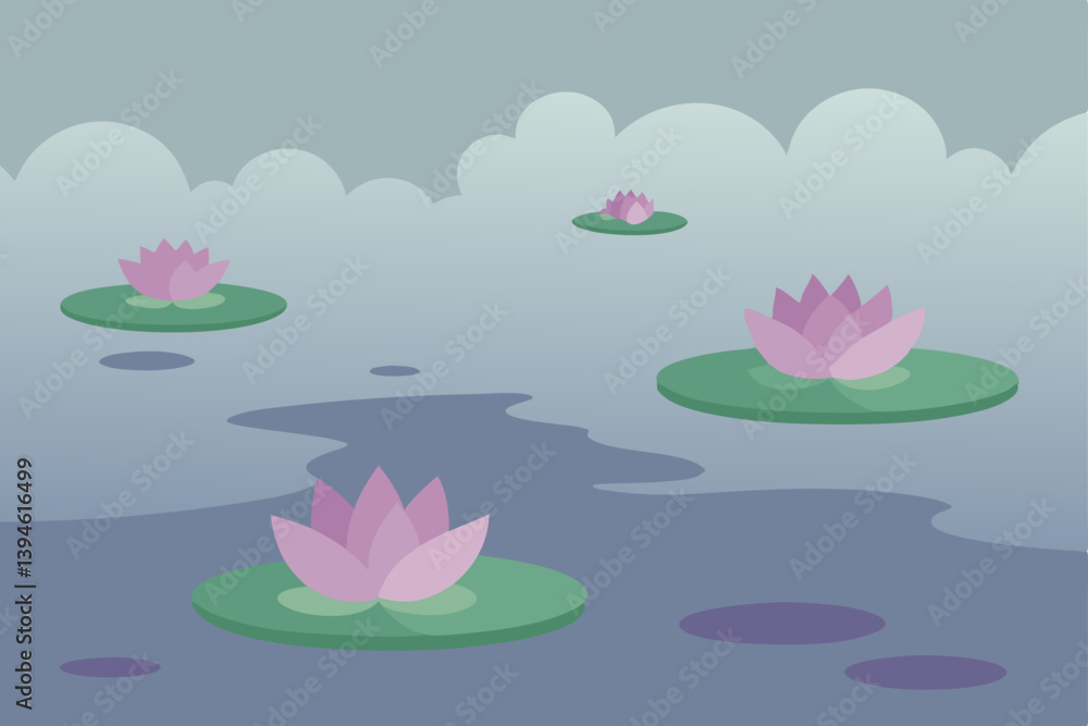 pink water lilies