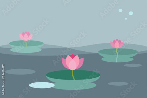 Obraz na płótnie pink water lilies w salonie