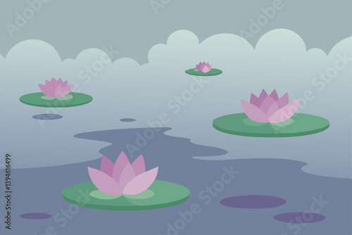 Obraz na płótnie pink water lilies w salonie