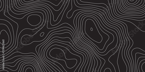 Stylized Topographic Map Illustration in Vector Format with Elevation Contours and Smooth Paper Texture – A Clean and Artistic Geography Concept Background