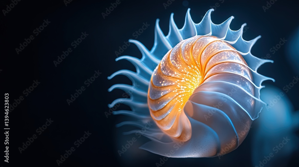 Elegant translucent nautilus shell art Elegant translucent nautilus shell art