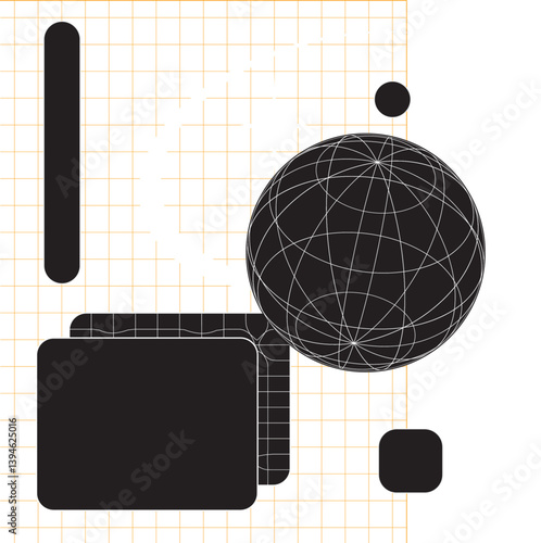 Wireframe Globe Grid