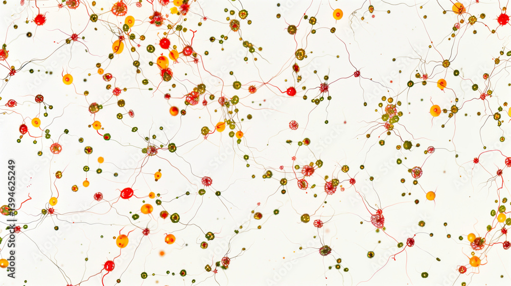 Close-up of glowing neuron synapses with vibrant neurotransmitters in a microscopic brain scan illustrating synaptic transmission and neural network connections Neuroscience research medical education