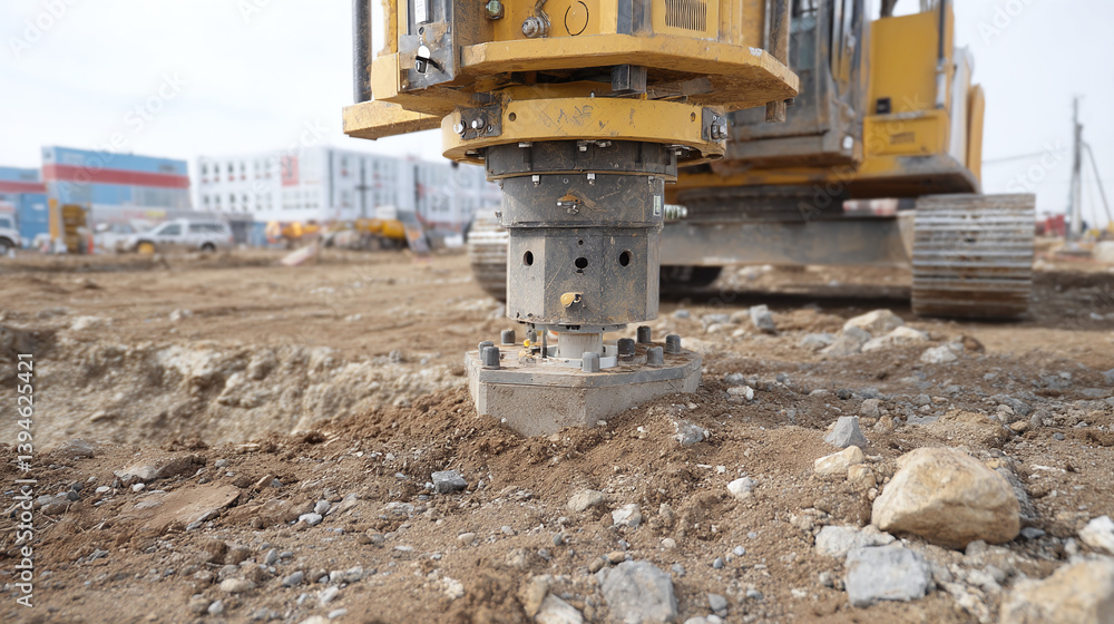 Fototapeta premium Construction Site Machinery in Action
