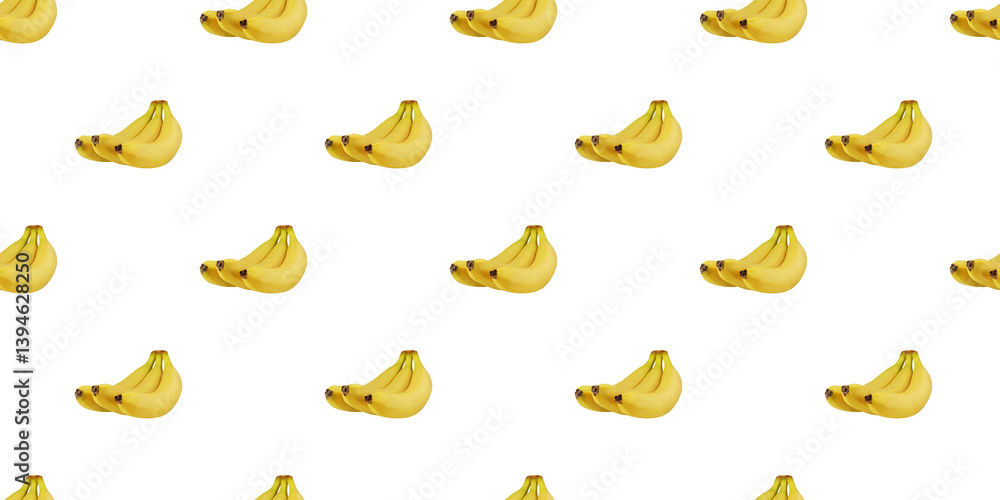 Bunch of bananas seamless pattern isolated on white background Bunch of bananas seamless pattern isolated on white background