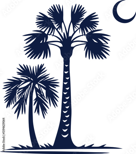Palm tree silhouette vector