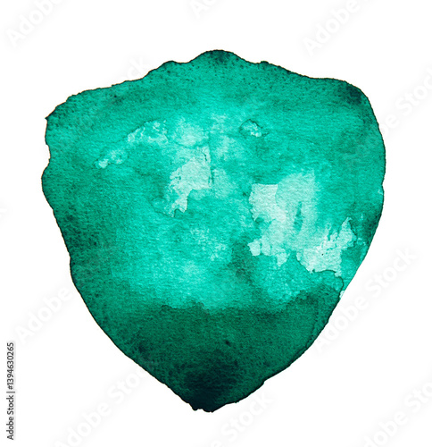 Green art brush watercolor stroke isolated .Perfect design for logo.