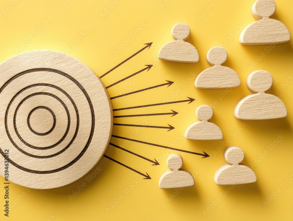 Targeting customer acquisition. A visual representation of reaching a specific customer base