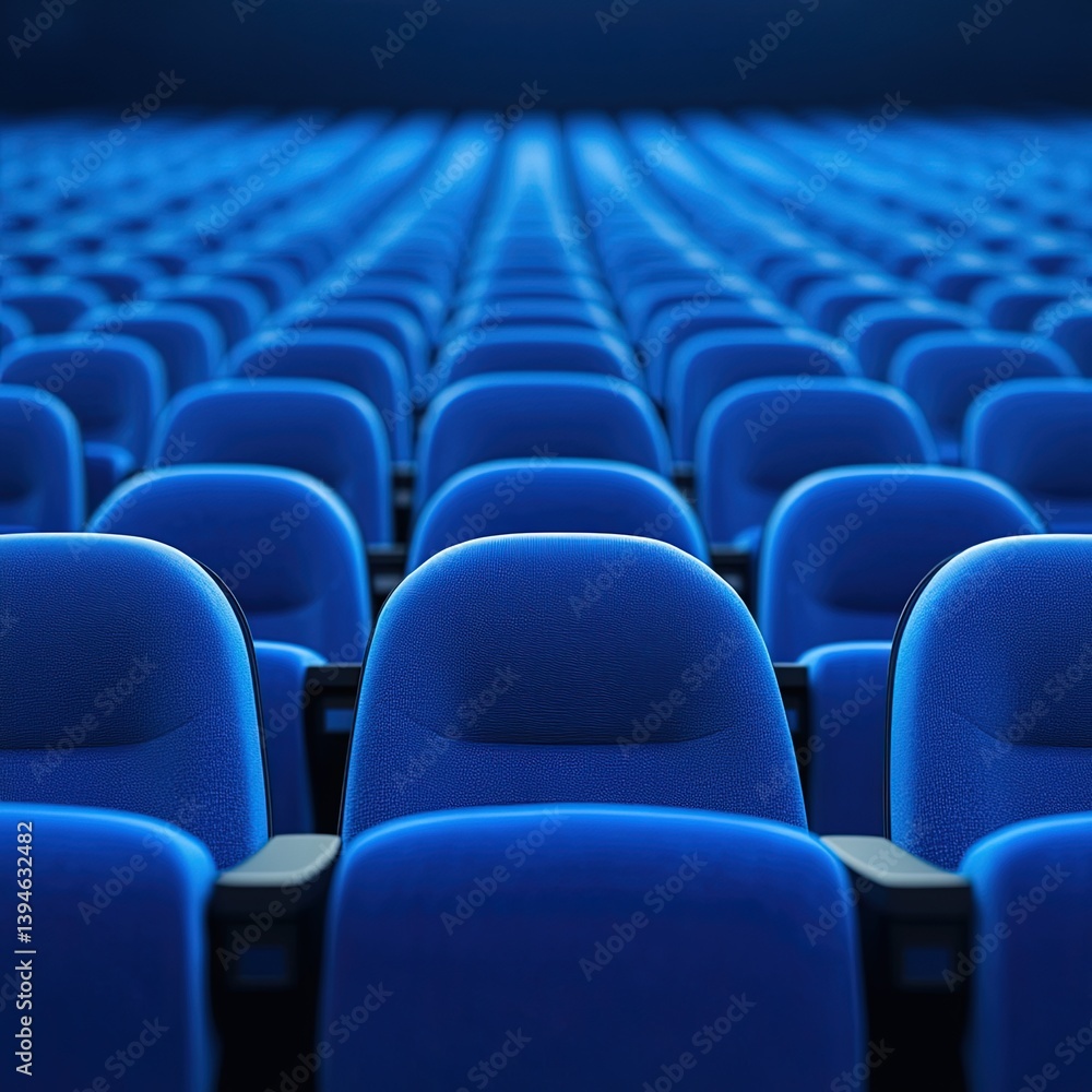 Fototapeta premium Rows of blue auditorium seating