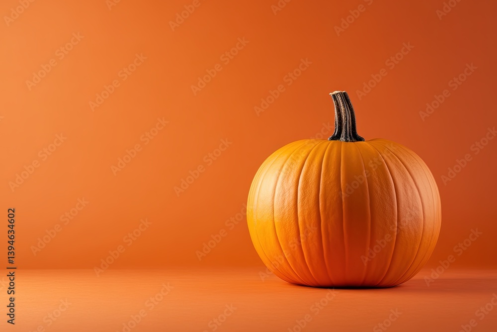 Orange pumpkin on orange background Orange pumpkin on orange background