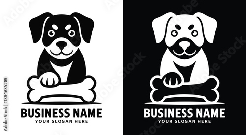 Dog Bone Logo Bold Black Loyalty for Pet Businesses