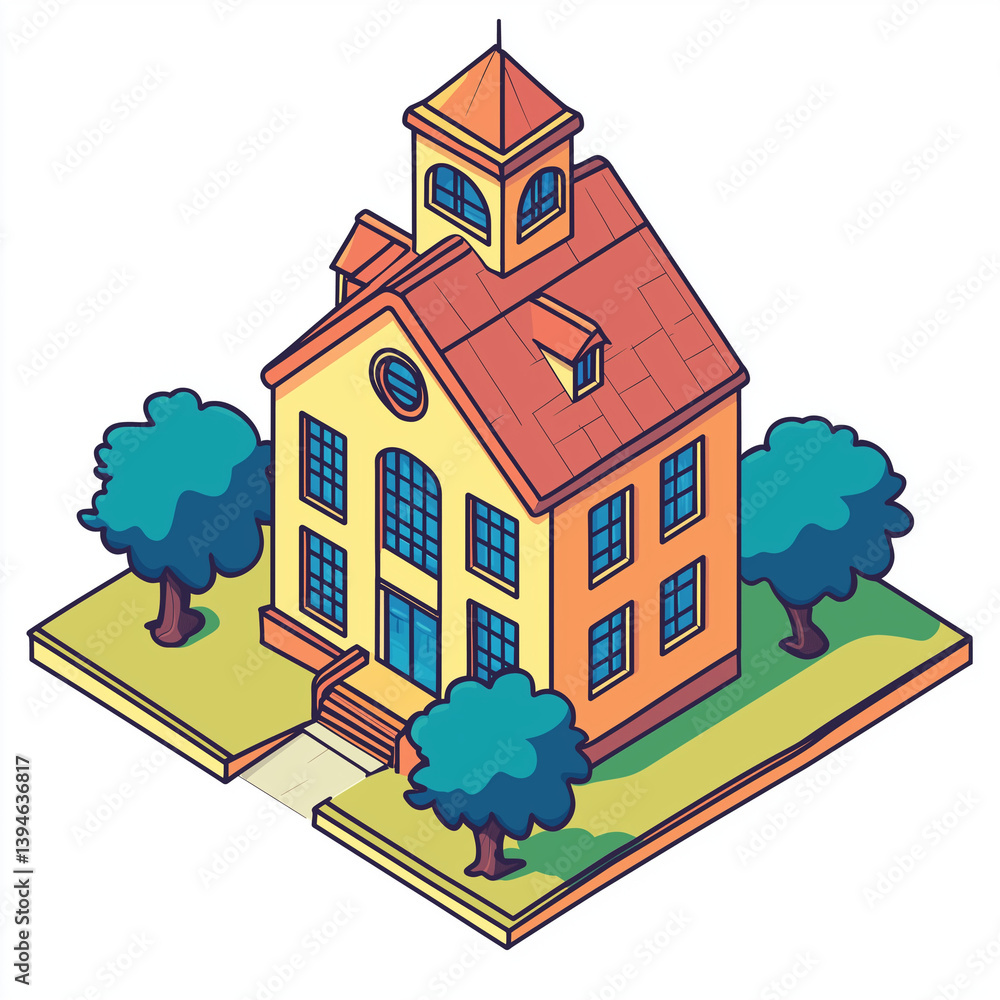 Fototapeta premium vector illustration of a school