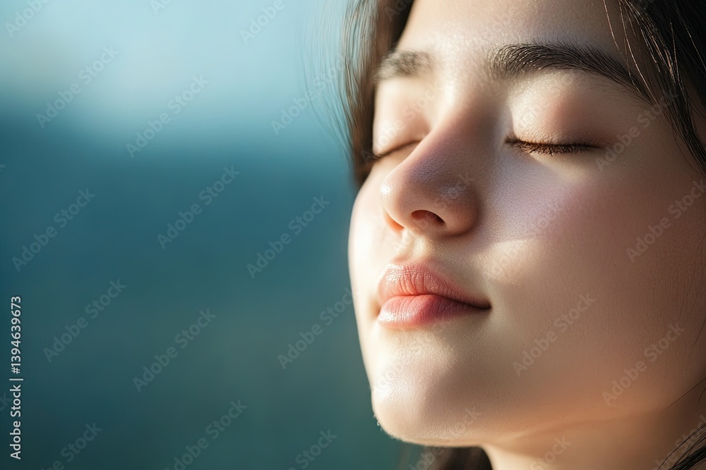 Woman with eyes closed Woman with eyes closed