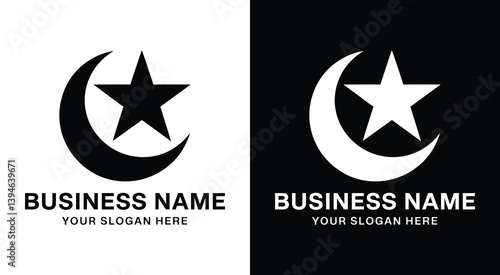 Star and Moon Logo Bold Black Dreams for Creative Brands